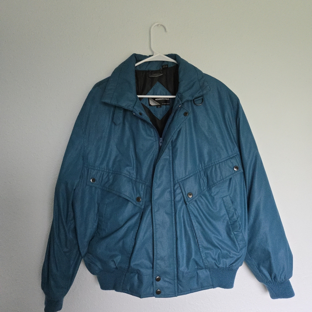 Vintage Members Only Blue Bomber Jacket – Statement Classic ~ Size 42 Mens